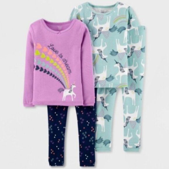 Carter's Other - Carter's 4 pc Unicorn Pajamas Short & Long Sleeve